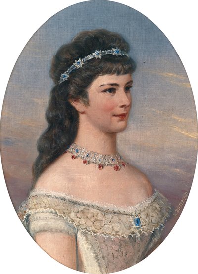 Ritratto di Elisabetta di Baviera con diadema da Richard Bitterlich