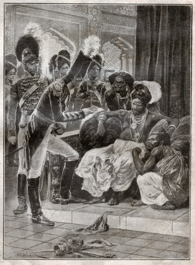 Sri Vikrama Rajasinha, re di Kandy (Sri Lanka) deposto dagli inglesi nel 1815. 1924 (illustrazione) da Richard Caton (after) Woodville