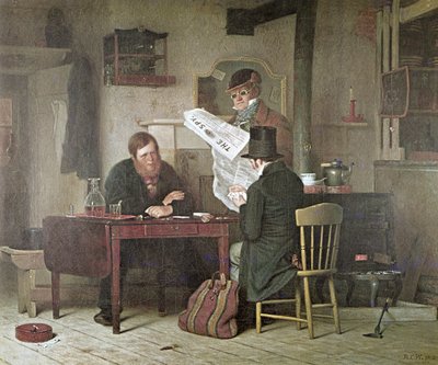 In attesa della diligenza (litografia a colori) da Richard Caton (after) Woodville
