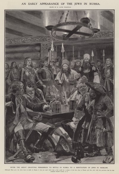 Una delle prime apparizioni degli ebrei in Russia (litografia) da Richard Caton II (after) Woodville