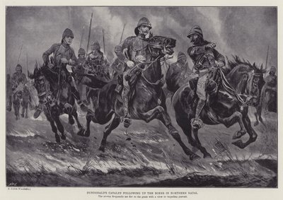 La cavalleria di Dundonald che insegue i Boeri nel Natal settentrionale (litografia) da Richard Caton II (after) Woodville