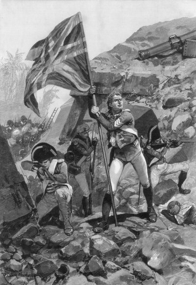 Il coraggioso comportamento del sergente Graham, Battaglia di Seringapatam, 1894 da Richard Caton II Woodville