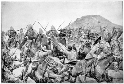 Carica del 5° Lancieri a Elandslaagte, 2ª Guerra Boera, 21 novembre 1899 da Richard Caton II Woodville