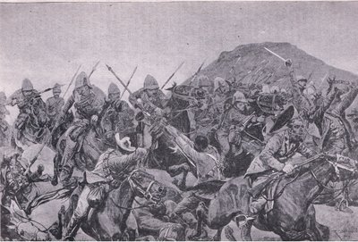 La battaglia di Elandslaagte: la carica di cavalleria da Richard Caton II Woodville