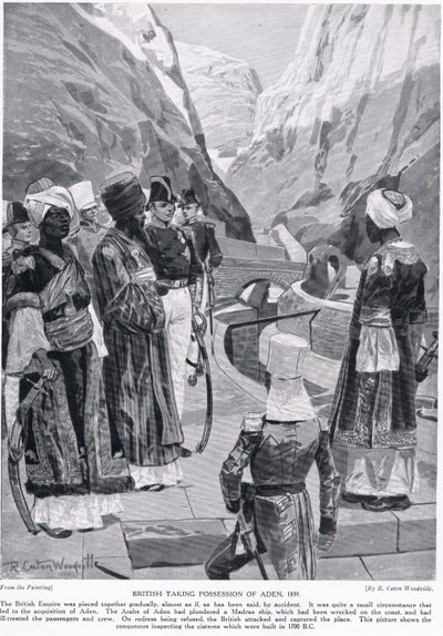 Gli inglesi prendono possesso di Aden, illustrazione da 