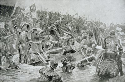 La battaglia di Towton nel 1461, illustrazione da 
