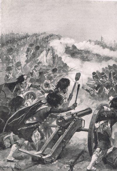 Gli Highlander che girano i cannoni francesi catturati sui battaglioni di Brenniers, illustrazione da 