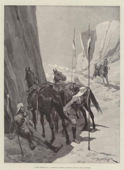 Un messaggero muto, un cavallo senza cavaliere che galoppa verso i rinforzi da Richard Caton Woodville junior