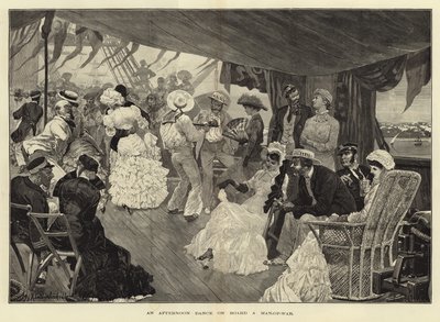 Un ballo pomeridiano a bordo di una nave da guerra da Richard Caton Woodville junior