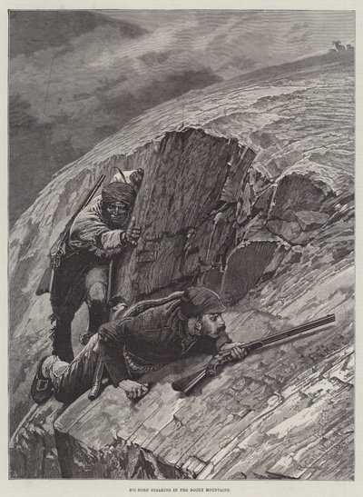 Grande corno che si avvicina nelle Montagne Rocciose da Richard Caton Woodville junior