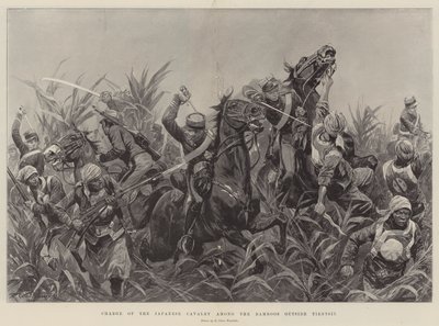 Carica della cavalleria giapponese tra i bambù fuori Tientsin da Richard Caton Woodville junior