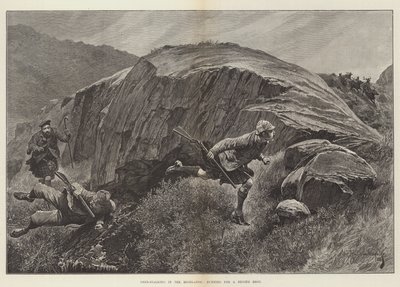 Caccia al cervo nelle Highlands, corsa per un secondo colpo da Richard Caton Woodville junior