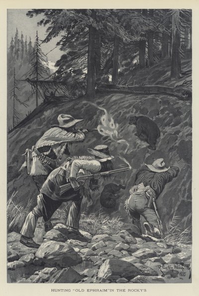 Caccia al vecchio Ephraim nelle Rocky Mountains da Richard Caton Woodville junior