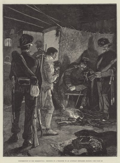 Insurrezione in Erzegovina, portando un prigioniero a una stazione di gendarmeria austriaca da Richard Caton Woodville junior