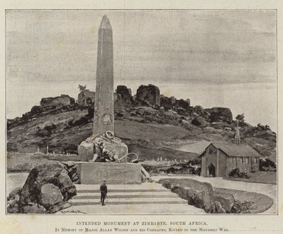Monumento previsto a Zimbabye, Sudafrica, in memoria del maggiore Allan Wilson e dei suoi compagni, uccisi nella guerra di Matabili da Richard Caton Woodville junior