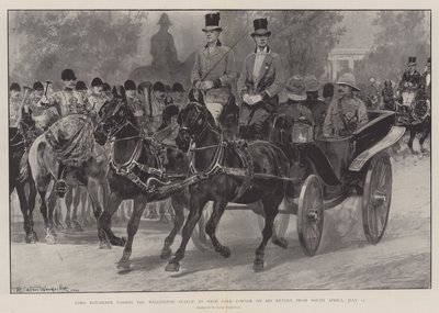 Lord Kitchener che passa davanti alla statua di Wellington a Hyde Park Corner al suo ritorno dal Sudafrica, 12 luglio da Richard Caton Woodville junior