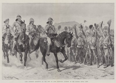 La ricezione di Lord Roberts da parte degli uomini della divisione di Lord Methuen al campo del fiume Modder da Richard Caton Woodville junior