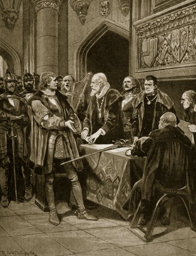 Lord Thomas Fitzgerald getta la sua spada, illustrazione da 