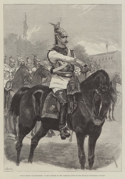 Principe Enrico di Battenberg, in uniforme della Garde-du-Corps della Cavalleria della Casa Prussiana da Richard Caton Woodville junior