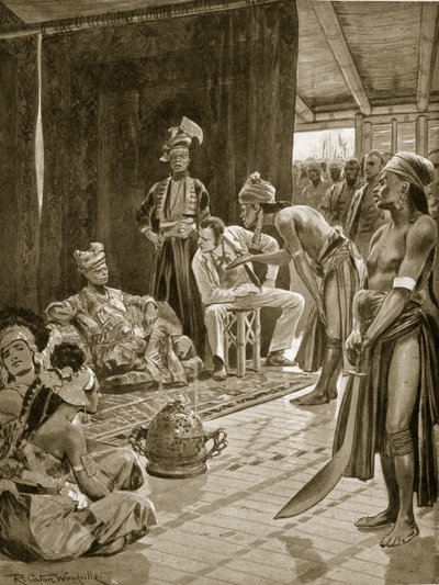 Sir James Brooke in Borneo, 1842, illustrazione da 