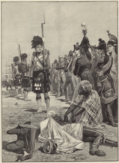 I 42nd Highlanders che sorvegliano i prigionieri francesi da Richard Caton Woodville junior