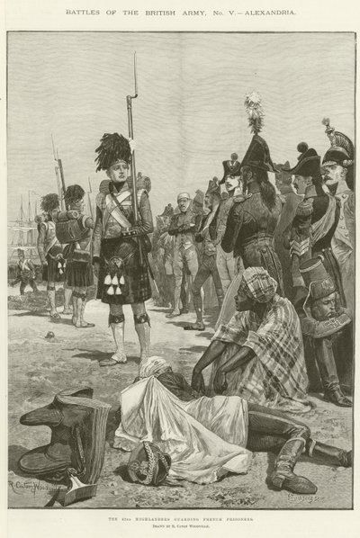 I 42nd Highlanders che sorvegliano i prigionieri francesi da Richard Caton Woodville junior