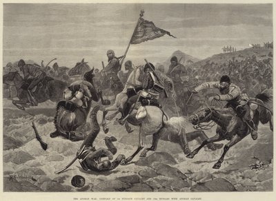 La guerra afgana, conflitto tra il 1° Cavalleria del Punjab e il 15° Ussari con la cavalleria afgana da Richard Caton Woodville junior