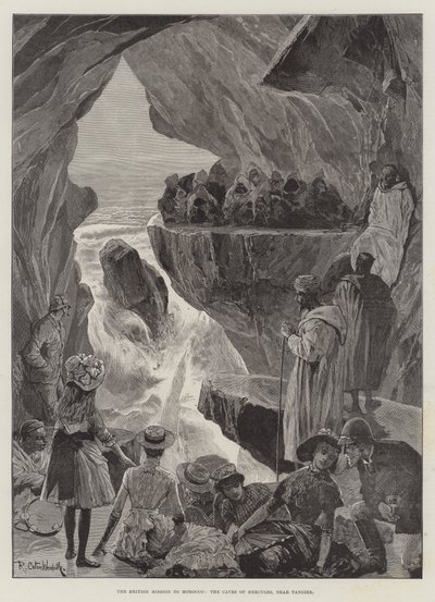 La Missione Britannica in Marocco, le Grotte di Ercole, vicino a Tangeri da Richard Caton Woodville junior