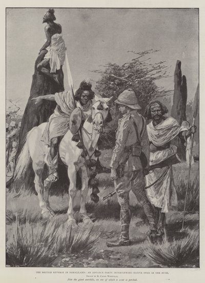 La sconfitta britannica in Somaliland, un gruppo avanzato che intervista spie native nella boscaglia da Richard Caton Woodville junior