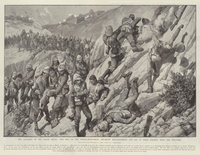 La Pulizia del Saran Ridge, gli Uomini del Reggimento del Northamptonshire che Eliografano per Aiuto nella Discesa con i Feriti da Richard Caton Woodville junior