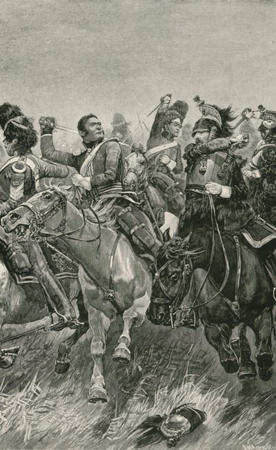 La carica galante degli Scots Greys alla battaglia di Waterloo da Richard Caton Woodville junior