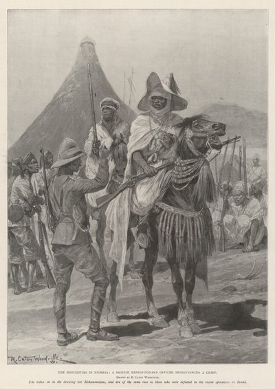 Le Ostilità in Nigeria, un Ufficiale della Spedizione Britannica che intervista un Capo da Richard Caton Woodville junior