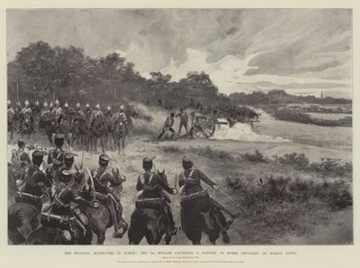 Le manovre militari nel Sussex, i 3rd Hussars catturano una batteria di artiglieria a cavallo a Burton Down da Richard Caton Woodville junior