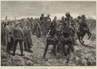 La guerra in Afghanistan, batteria di artiglieria a cavallo e distaccamento del 66° reggimento in marcia da Richard Caton Woodville junior