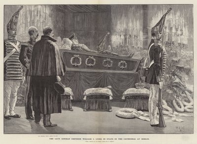 Il defunto Imperatore Tedesco Guglielmo I in stato nella Cattedrale di Berlino da Richard Caton Woodville junior