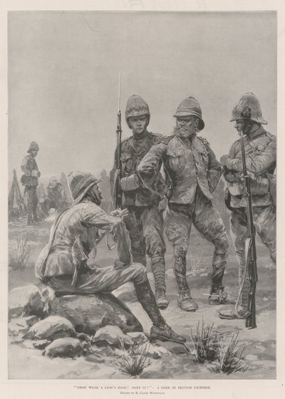 Tu indossi una pelle di leone! toglila! Un boero in uniforme britannica da Richard Caton Woodville junior