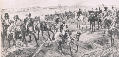 Waterloo, 18 giugno 1815: La Vecchia Guardia, illustrazione da British Battles on Land and Sea, 1915 da Richard Caton Woodville junior