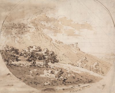 Paesaggio collinare ovale da Richard Cooper the Elder