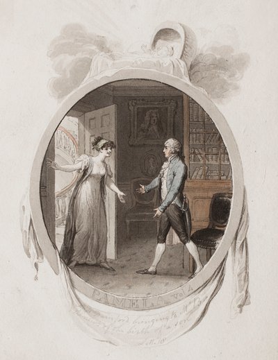 Miss Darnford porta a Mr B la notizia della nascita di un figlio, Lett. 18, illustrazione per un