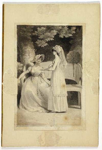 Due donne in un giardino da Richard Corbould