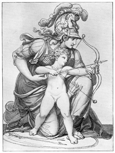 Minerva dirige la freccia di Cupido, fine XVIII-inizio XIX secolo, 1912 da Richard Cosway