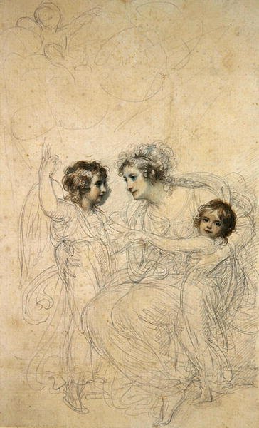 La contessa di Hopetoun con le sue figlie Jasmin e Lucy da Richard Cosway