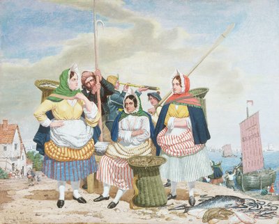 Mercato del pesce al mare, c.1860 da Richard Dadd
