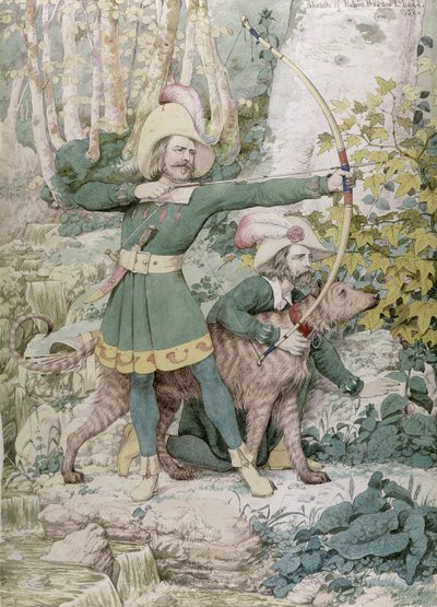 Schizzo di Robin Hood, 1852 da Richard Dadd