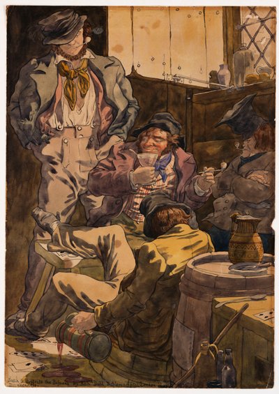 Schizzo per illustrare le passioni - Ubriachezza, 1854 da Richard Dadd