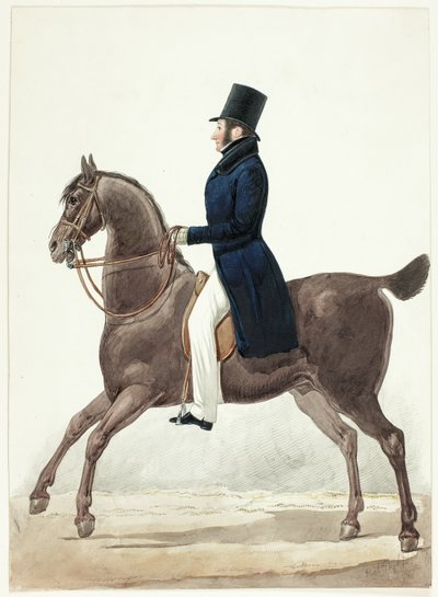 Ritratto equestre di uomo di profilo da Richard Dighton