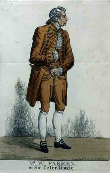 Mr William Farren (1786-1861) come Sir Peter Teazle da Richard Dighton