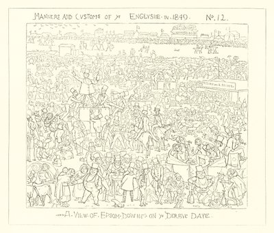 1849, Una Vista di Epsom Downs nel Giorno del Derby da Richard Doyle