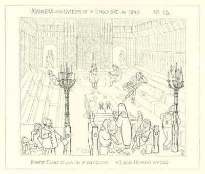 1849, La Corte Suprema del Regno, I Lord che ascoltano gli Appelli da Richard Doyle