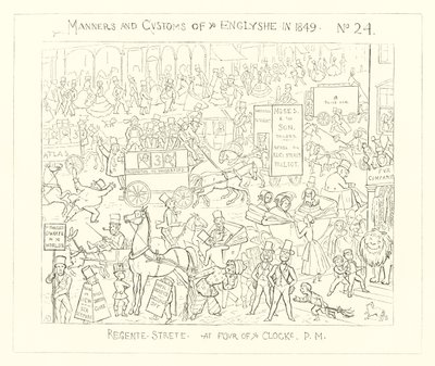 1849, Regent Street alle Quattro del Pomeriggio da Richard Doyle